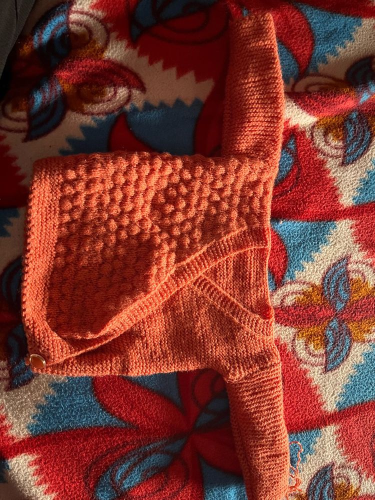 Orange Knit Cardigan