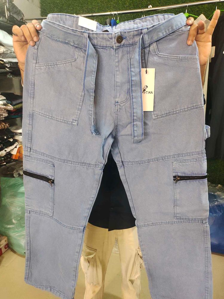 Stylish Light Blue Cargo Pants