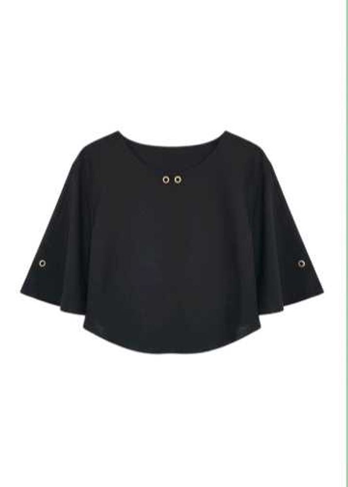Chic Black Cape Sleeve Top