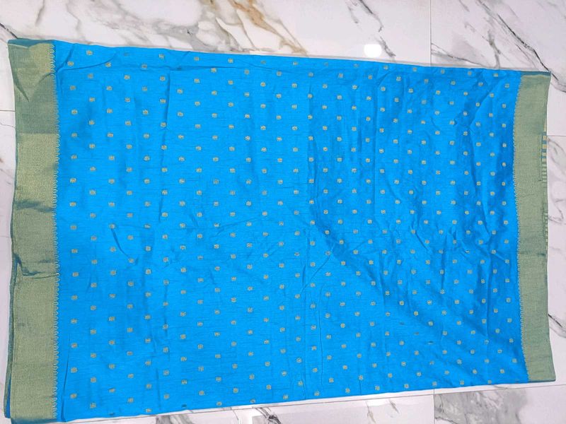 Blue Polka Dot Saree