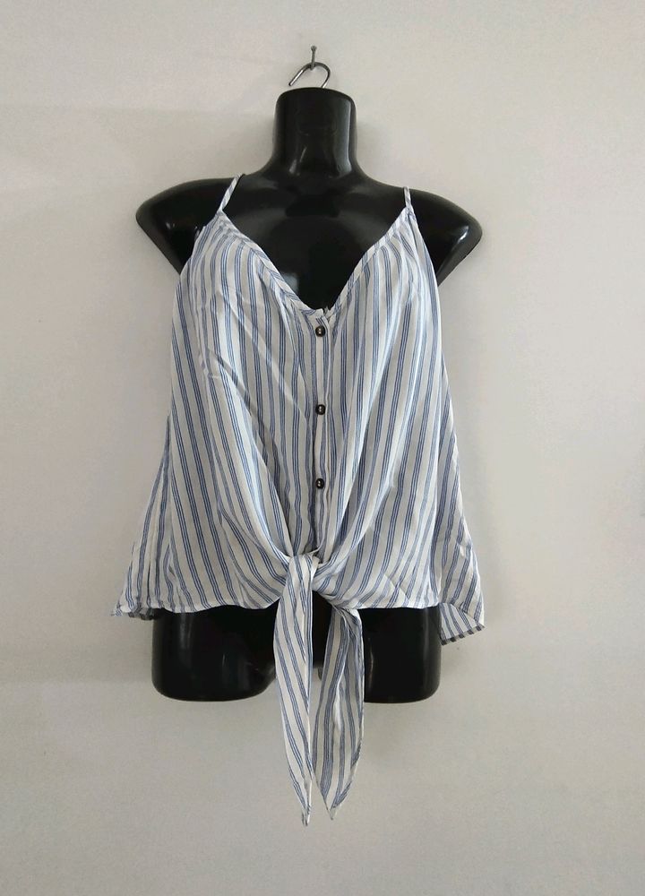 White With Blue Striped Top (Women&#39;s)