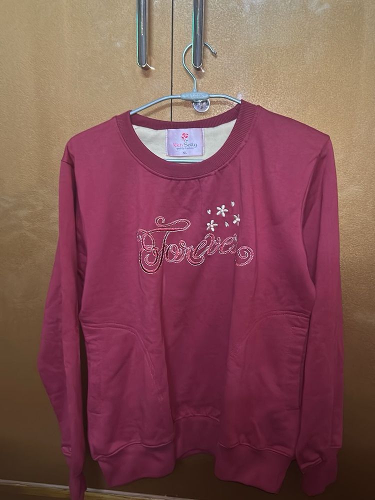 Burgundy &#34;Forever&#34; Graphic Sweatshirt