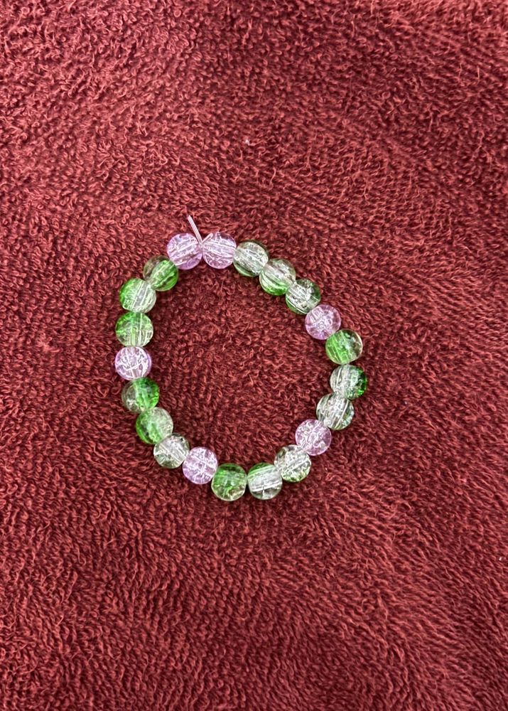 Green and Purple Beaded Bracelet