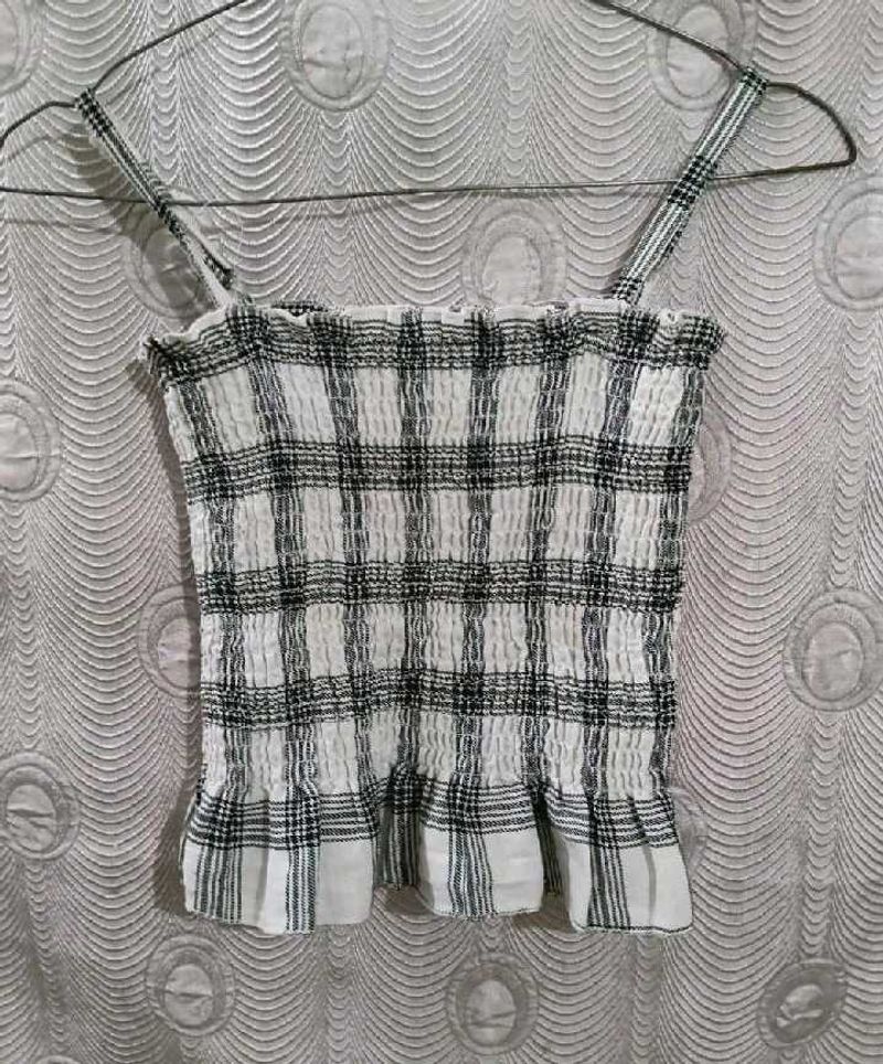 Plaid Ruffle Crop Top