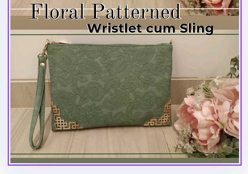 Floral patterned Wristlet cum Sling