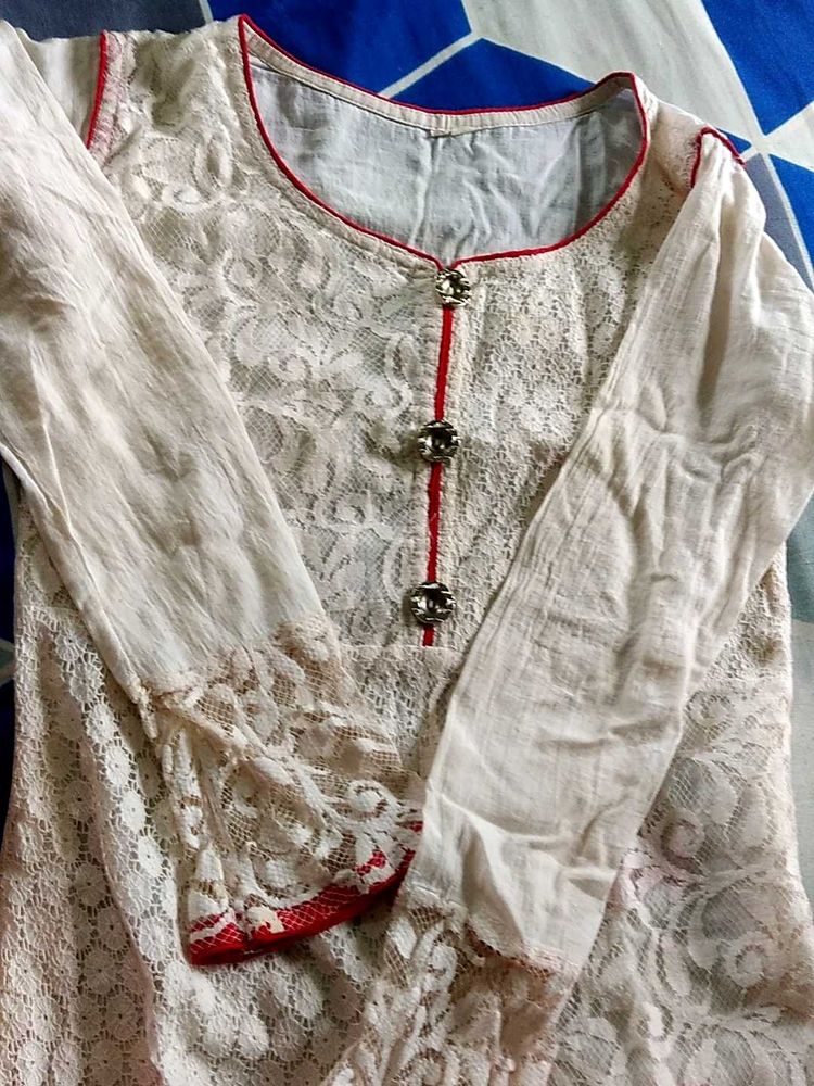 Elegant White Lace Tunic