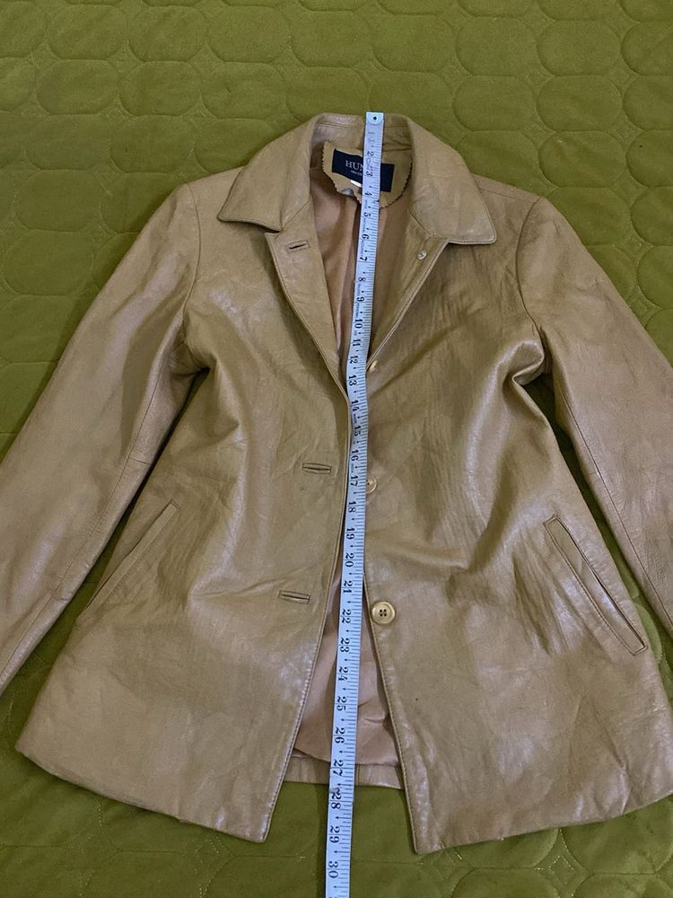 Vintage light Nude Leather Blazer Bust 34-36