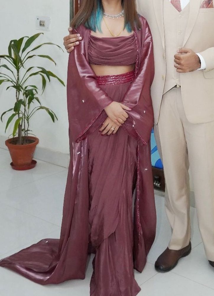 CO Ord Set With Cape From Kalki Fashion