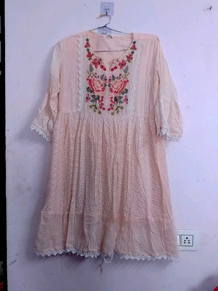 Floral Embroidered Dress,used