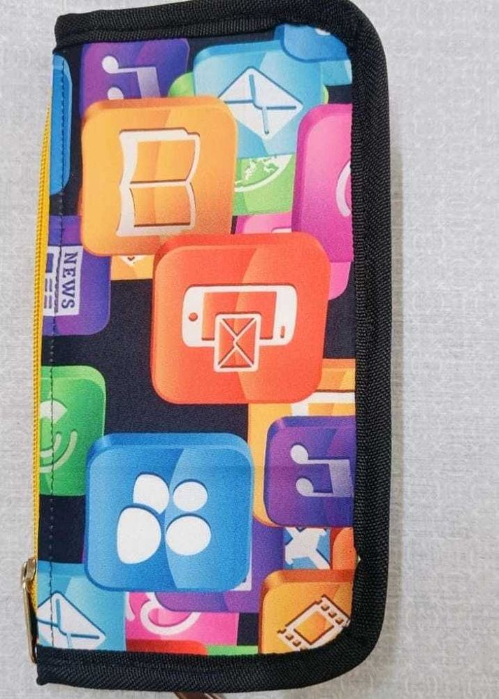 Colorful App Icon Zippered Wallet