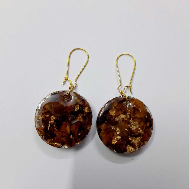 Real Rose Preserved Circle Earrings