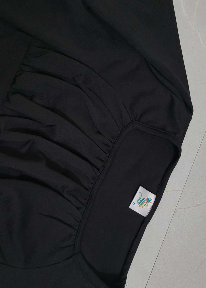 Black Ruched Crop Top