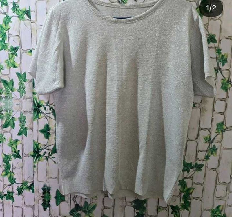 Sparkly Silver Top🎗️