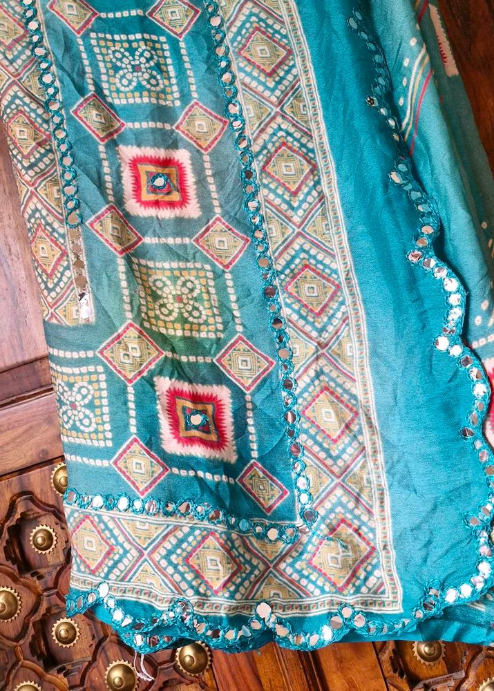 Green Cut Work Vintage Look Saree (New)