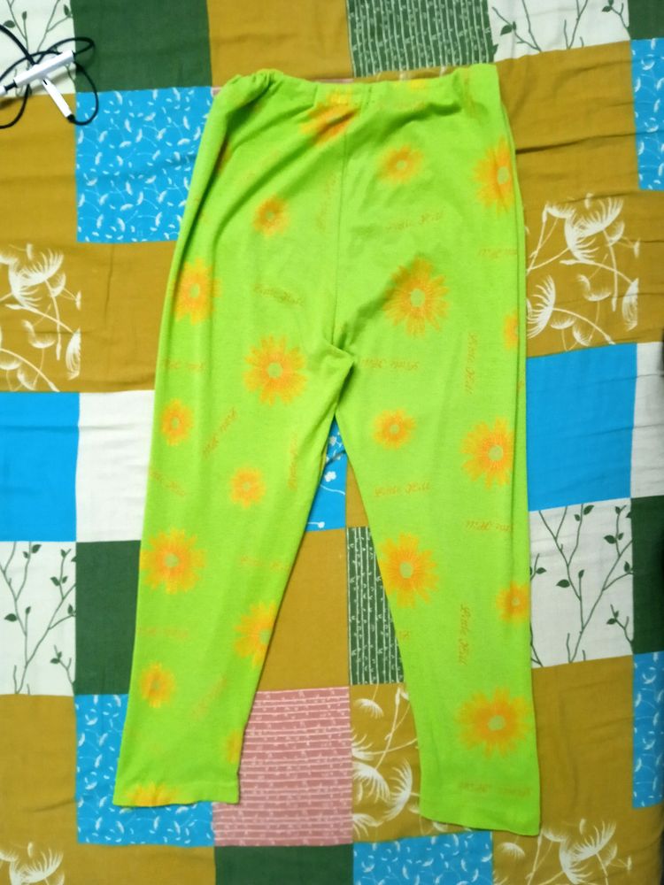 Neon Green Sunflower Leggings