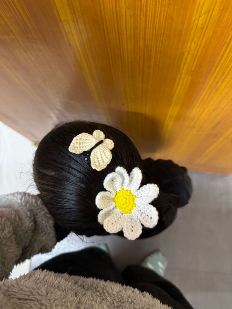 Crochet Flower &amp; Butterfly Hair Clips
