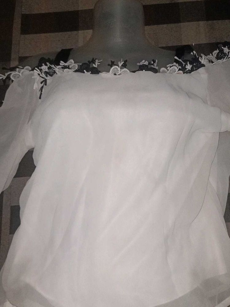 Off-Shoulder Sheer Top