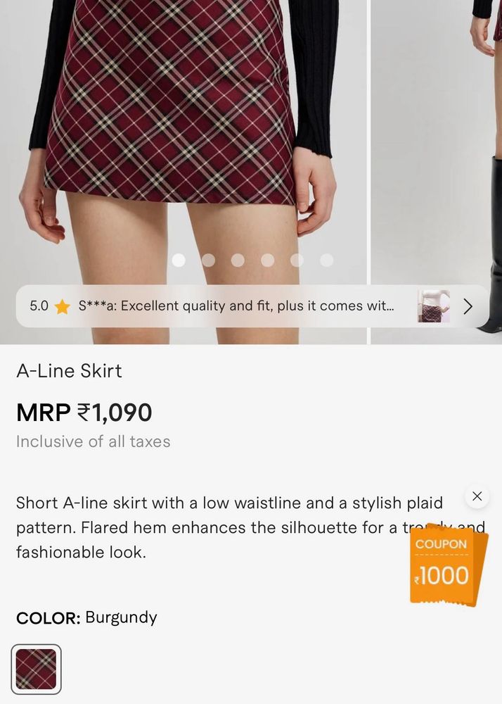 Pinteresty Maroon Mini Skirt❣️✨