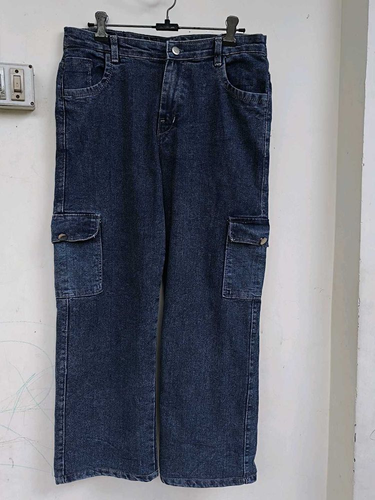 Vintage Denim Cargo Jeans