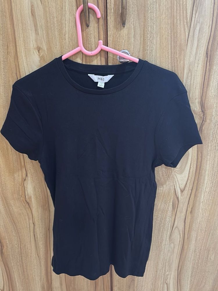Marks &amp; Spencer Black Basic Tee