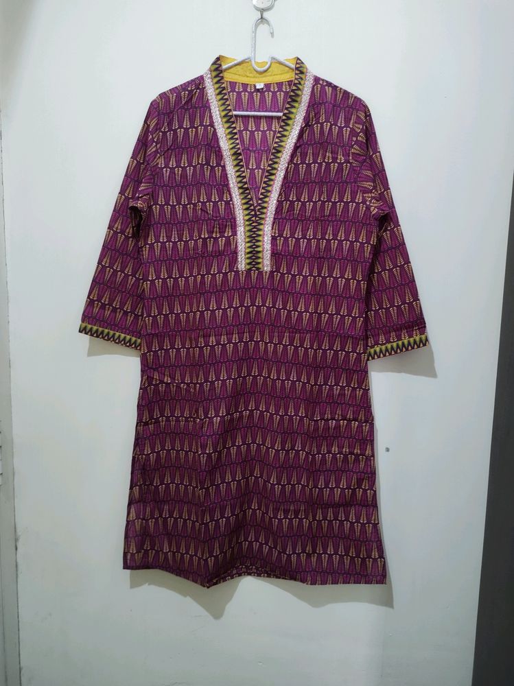 Multicolor Leaf Print Kurta
