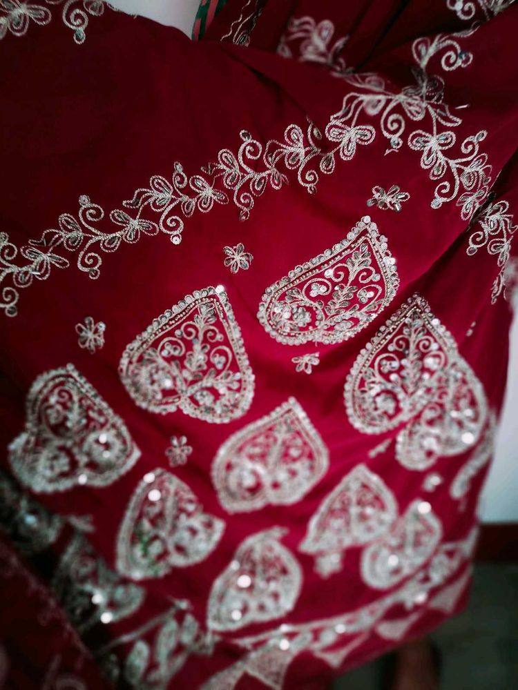 Maroon Saree