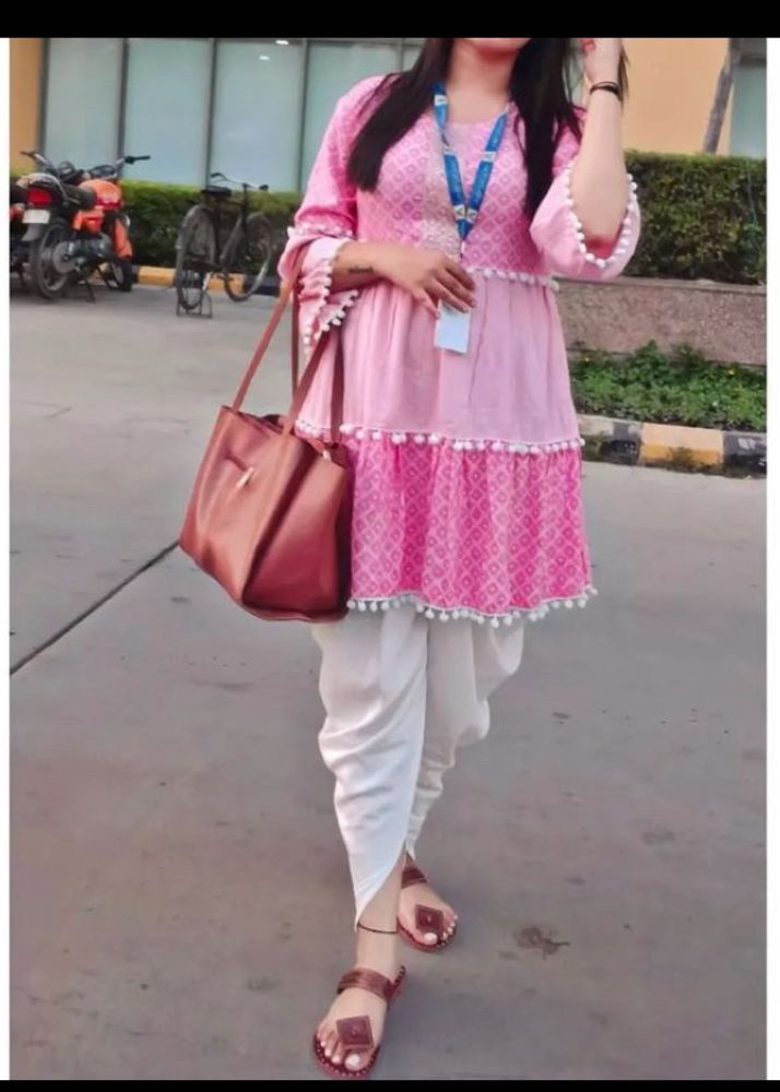 Pink Ethnic Dress With Dhoti Pants💕