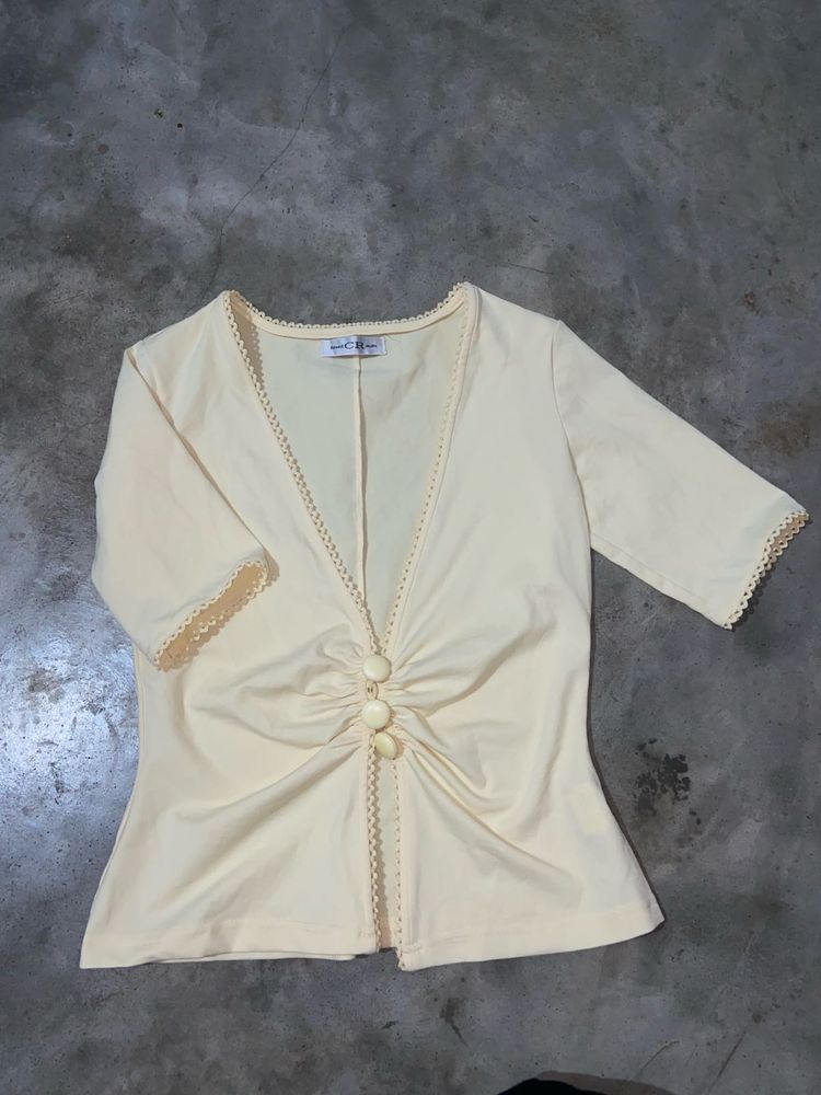 cute butter yellow top