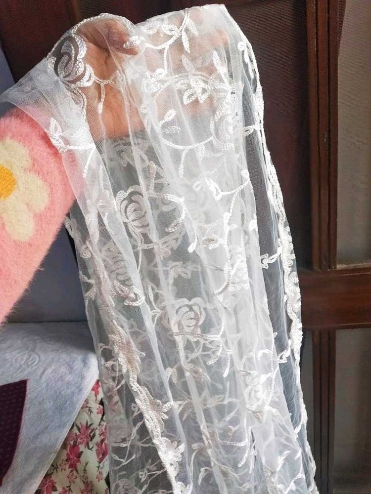 Embroidered Net Dupatta