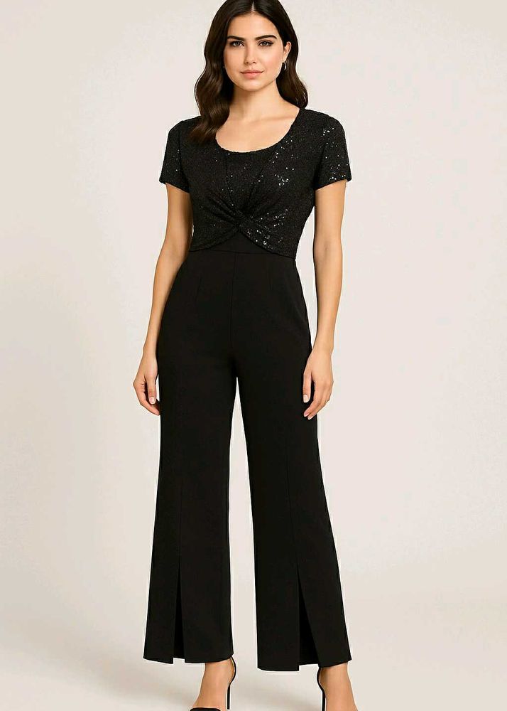 Black Sequin Jumpsuit