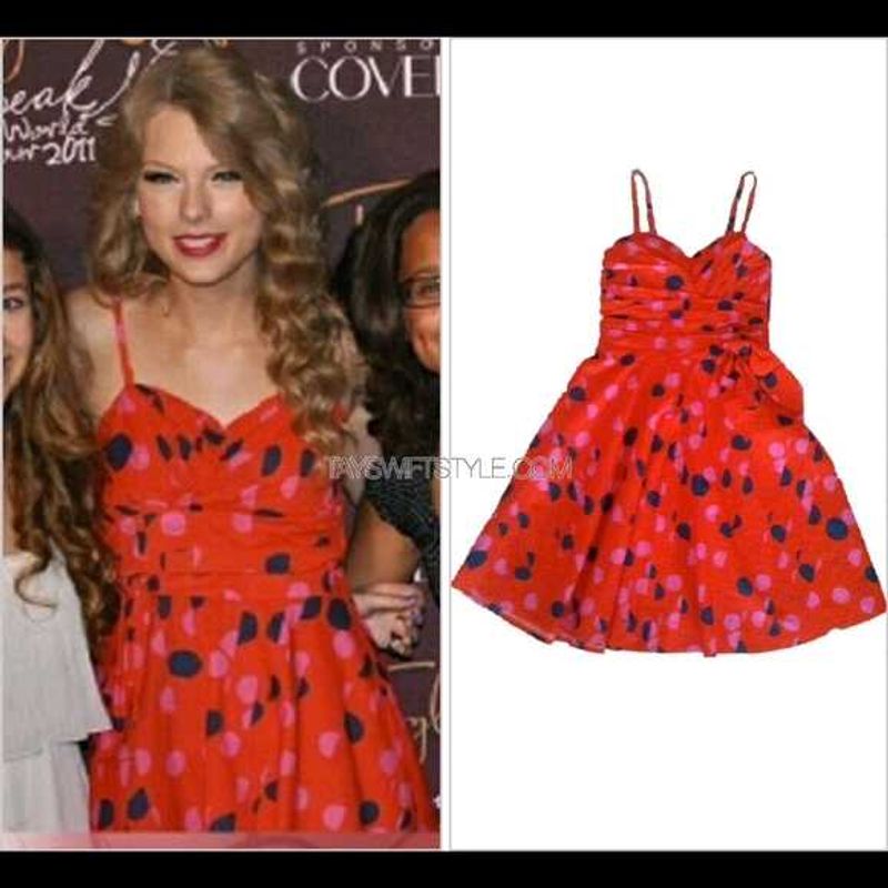 H&amp;M Taylor Swift Red Polka Dot Mini Dress