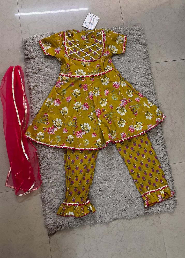 Gota Patti Girls Anarkali Set