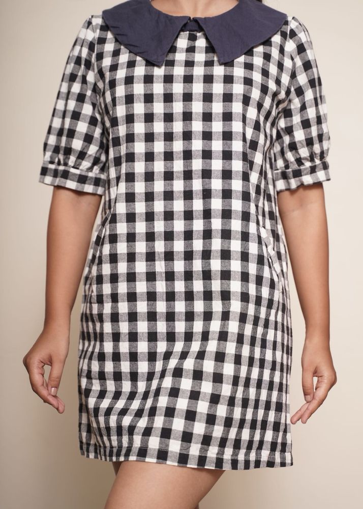 Korean inspired short Tshirt dress with back chain