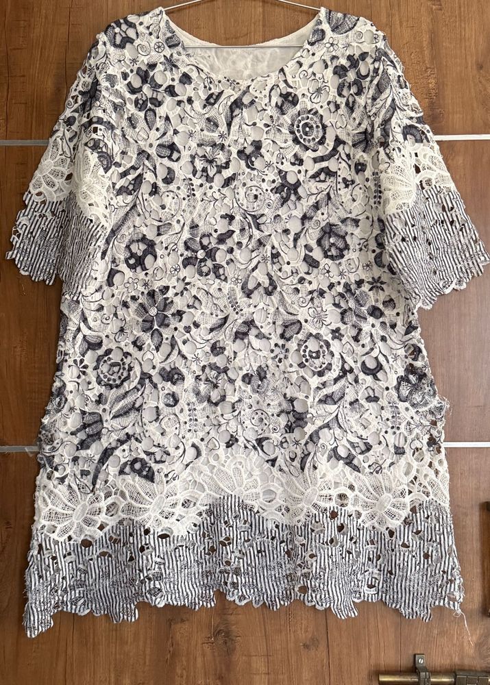 Lace Overlay Casual Dress