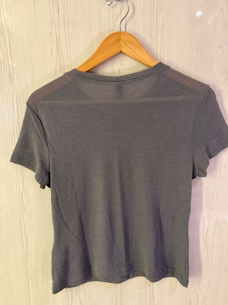 Sheer Grey Top, Can Be Styled In Many Ways