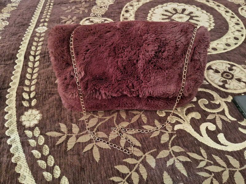 Mango Brand Crossbody Fur Bag