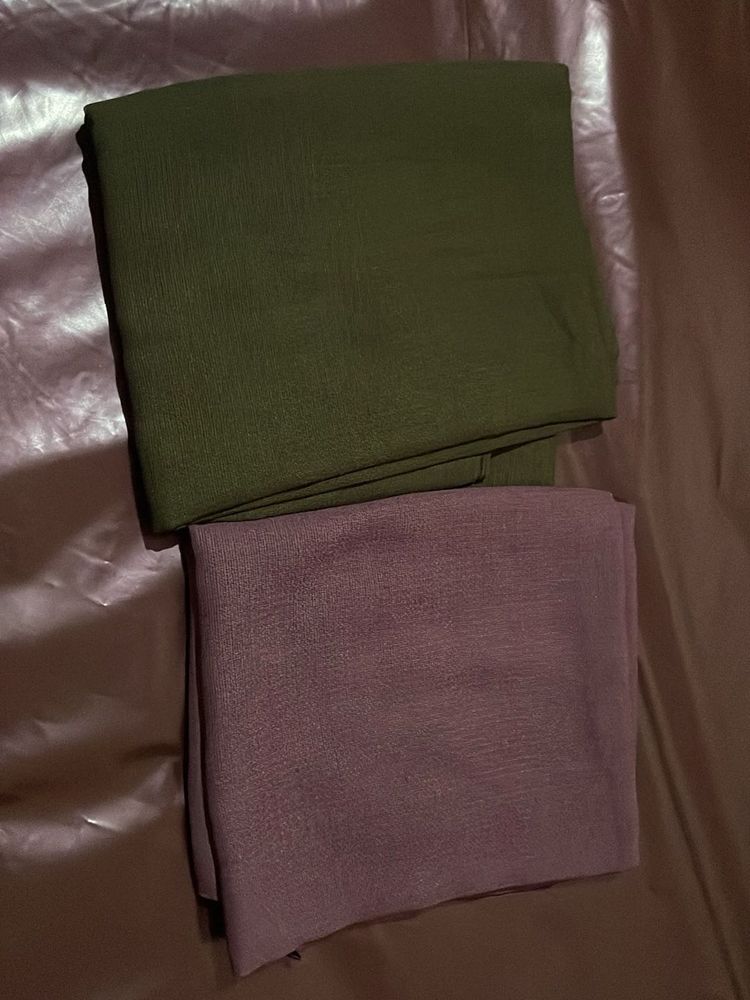 Combo Of 2Two-Tone Crinkle Scarves