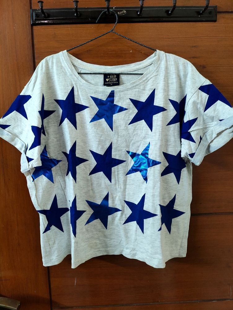 Star Print Crop Top