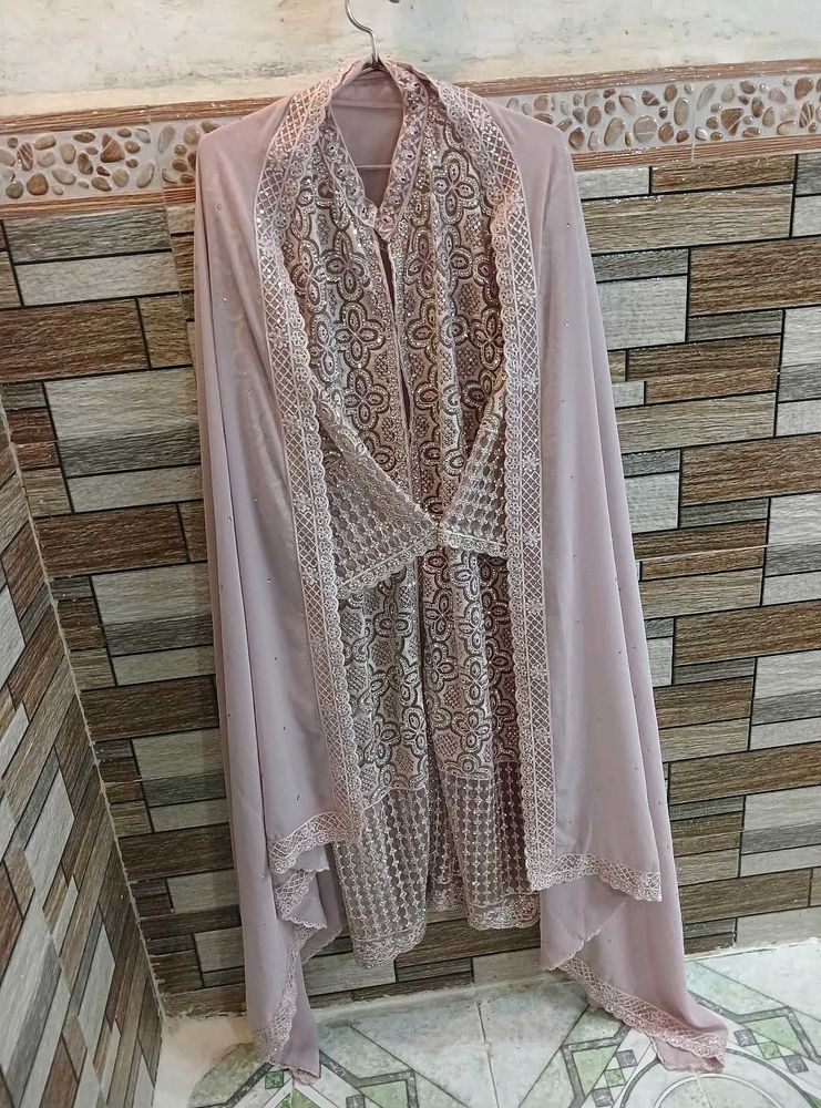 Diamond Work Jacket Style Wedding Dress