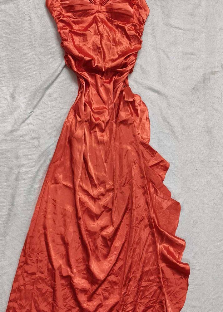 Elegant Coral Maxi Dress