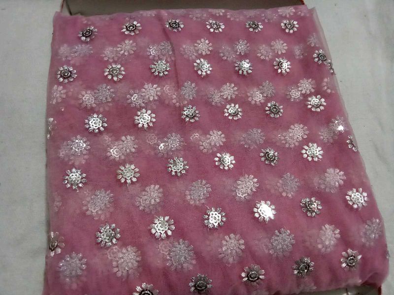 Pink Floral Dupatta