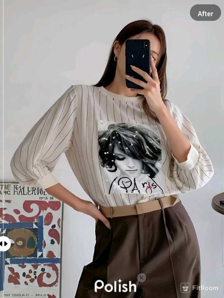 New With Tag Korean Stripped Long Pullover