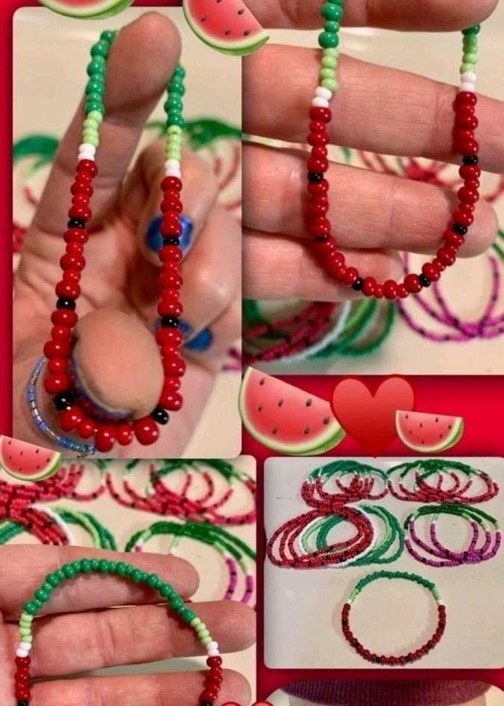 Watermelon Beaded Bracelet 🍉