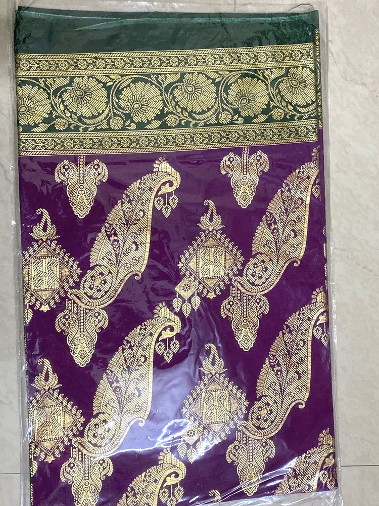 Purple Saree …. Malai Cotten