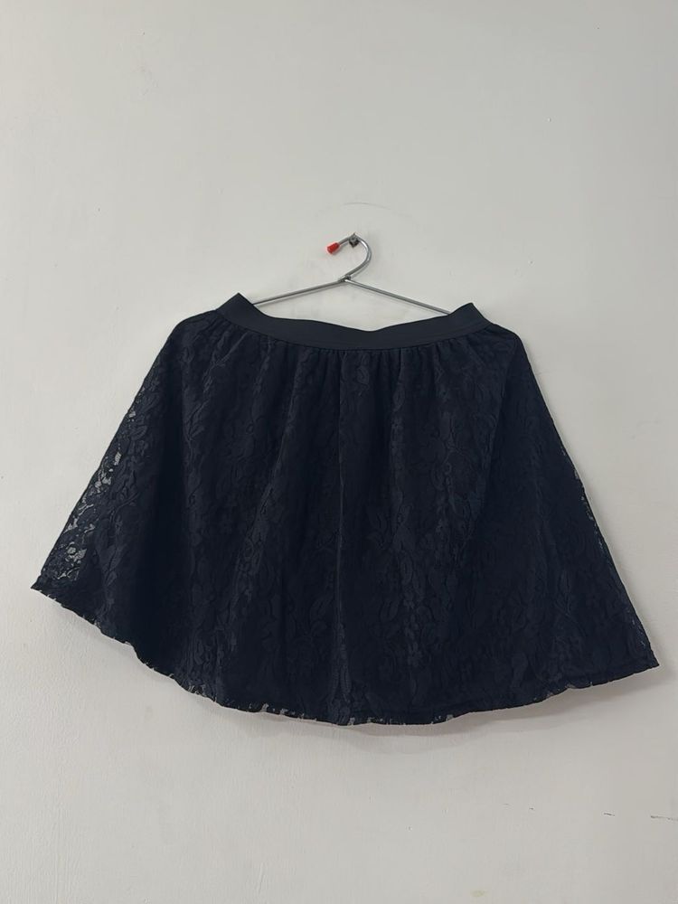 Black Lace Mini Skirt