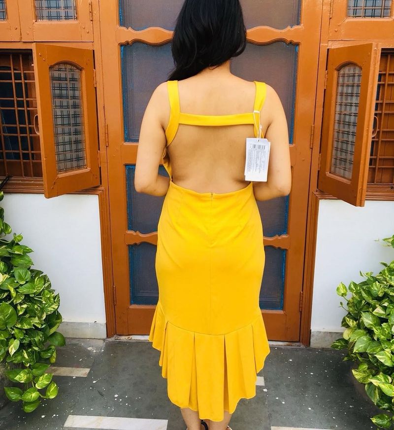 Designer Low Back Hem Dress