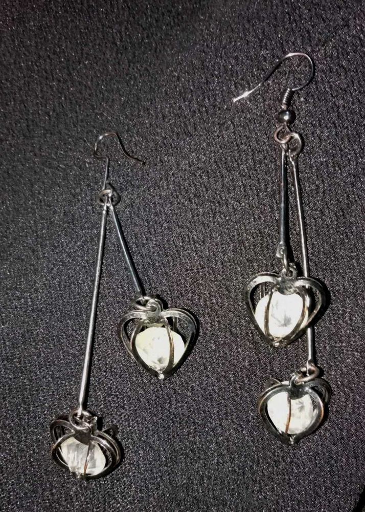 Heart Cage Drop Earrings
