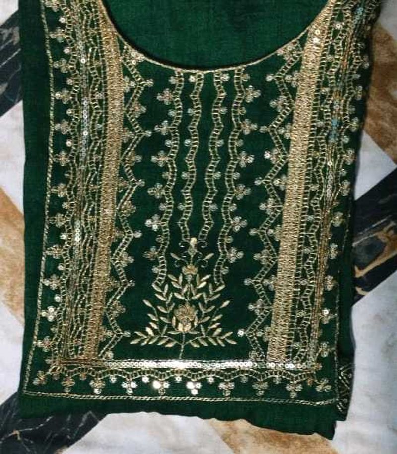 Green Kurta - Sequins Work