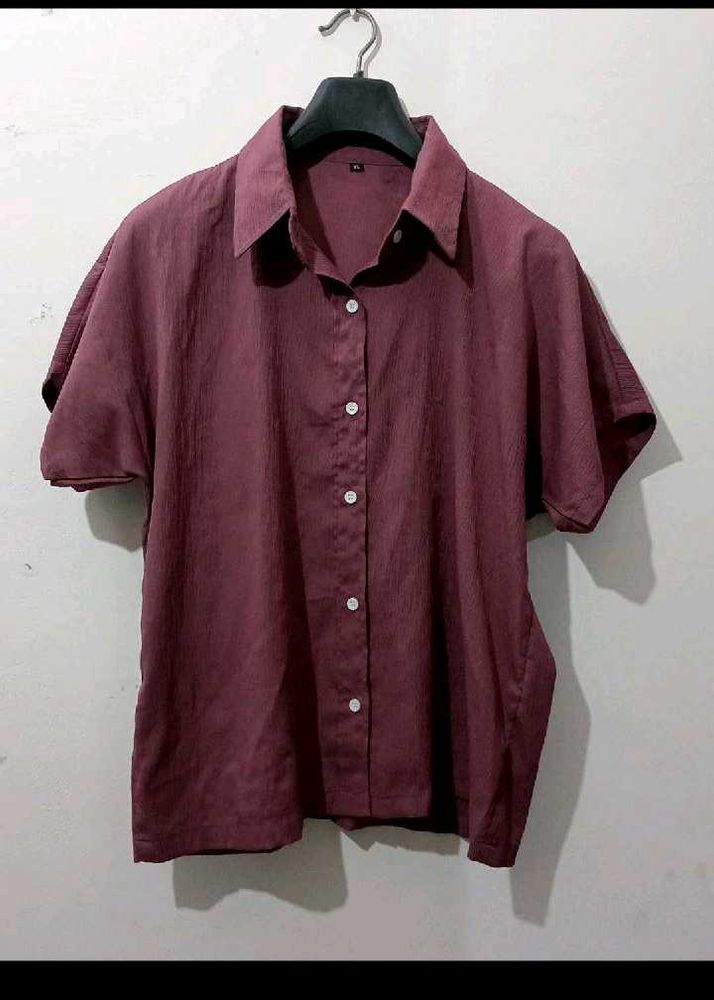 Maroon Button-Down Shirt