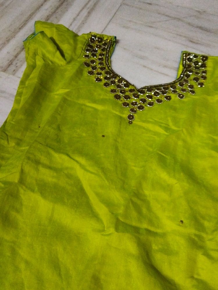 Chandheri Cotton New Green Kurti